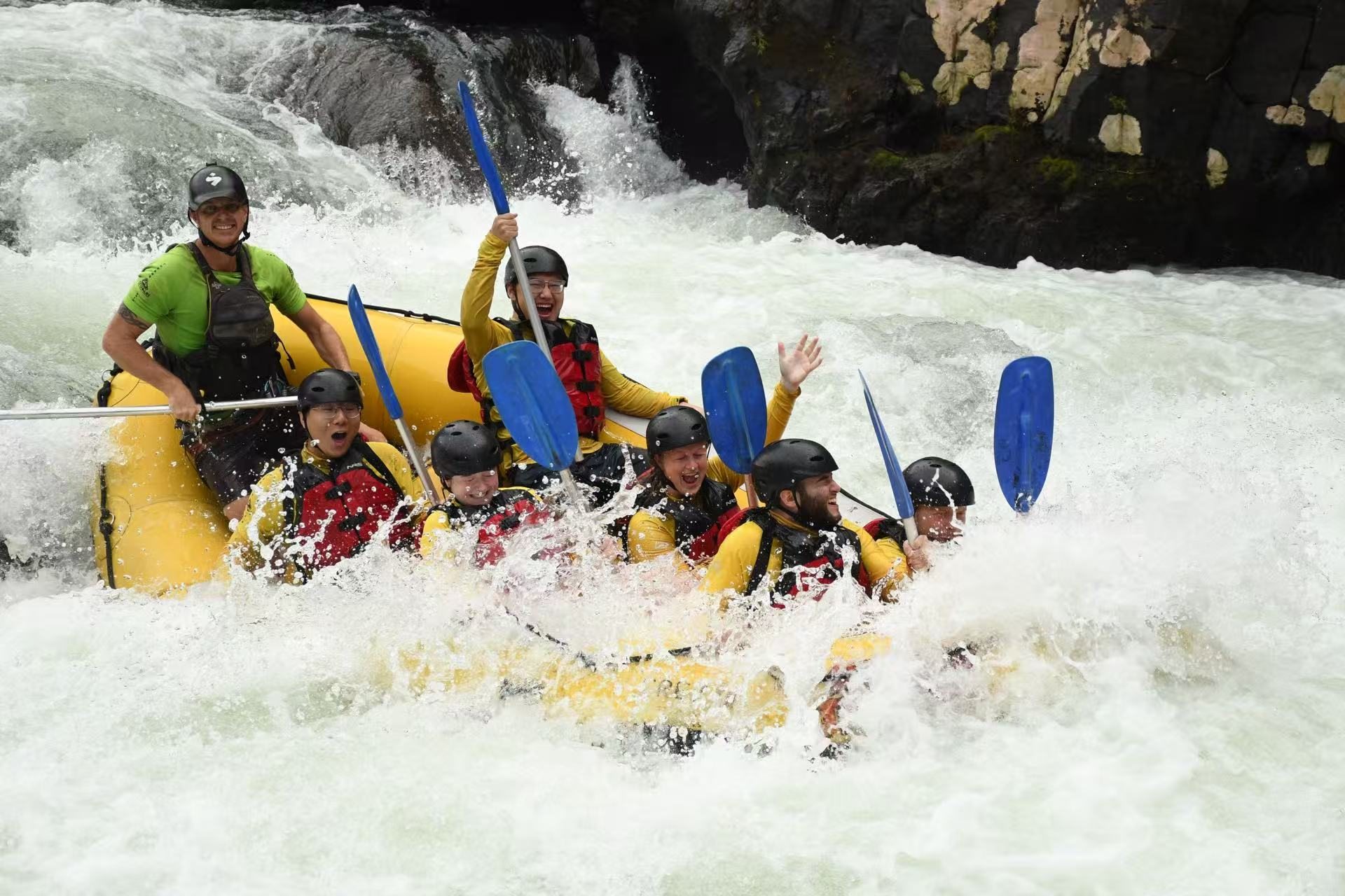 White-water rafting with friends